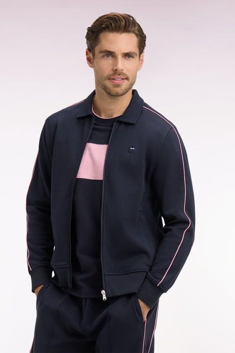 Sweatshirt blouson en molleton marine - Image 1
