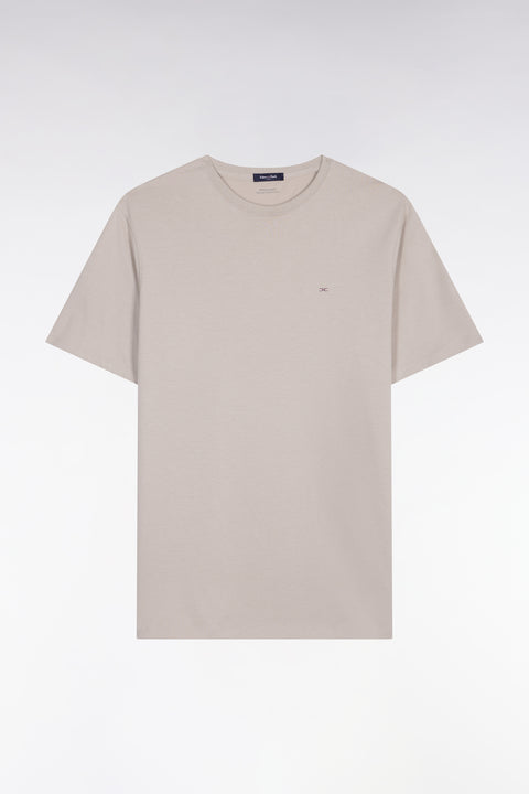 T-shirt à manches courtes en coton Pima gris clair coupe regular - Image 2