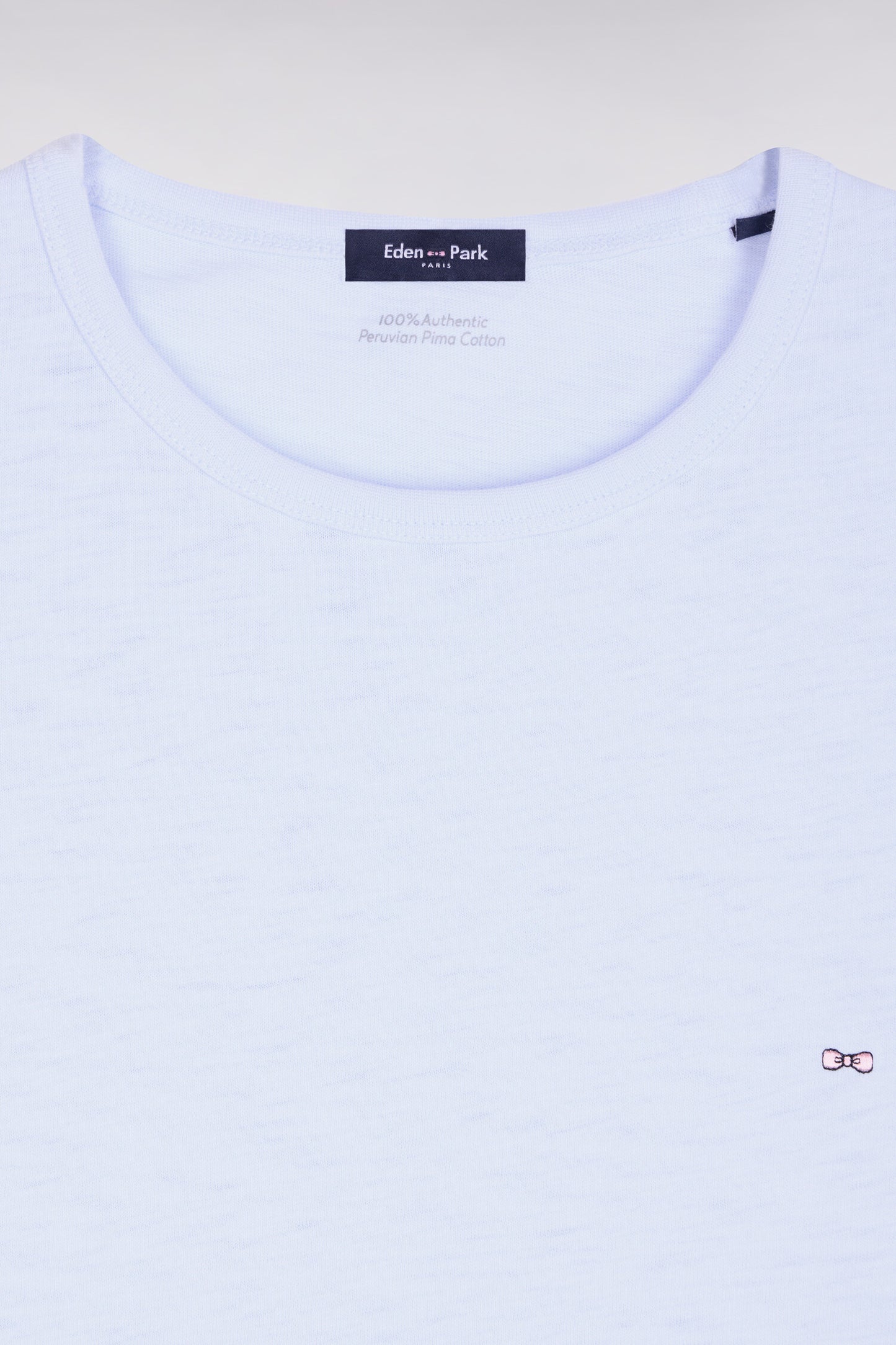 Regular fit short-sleeved T-shirt in slub sky cotton jersey