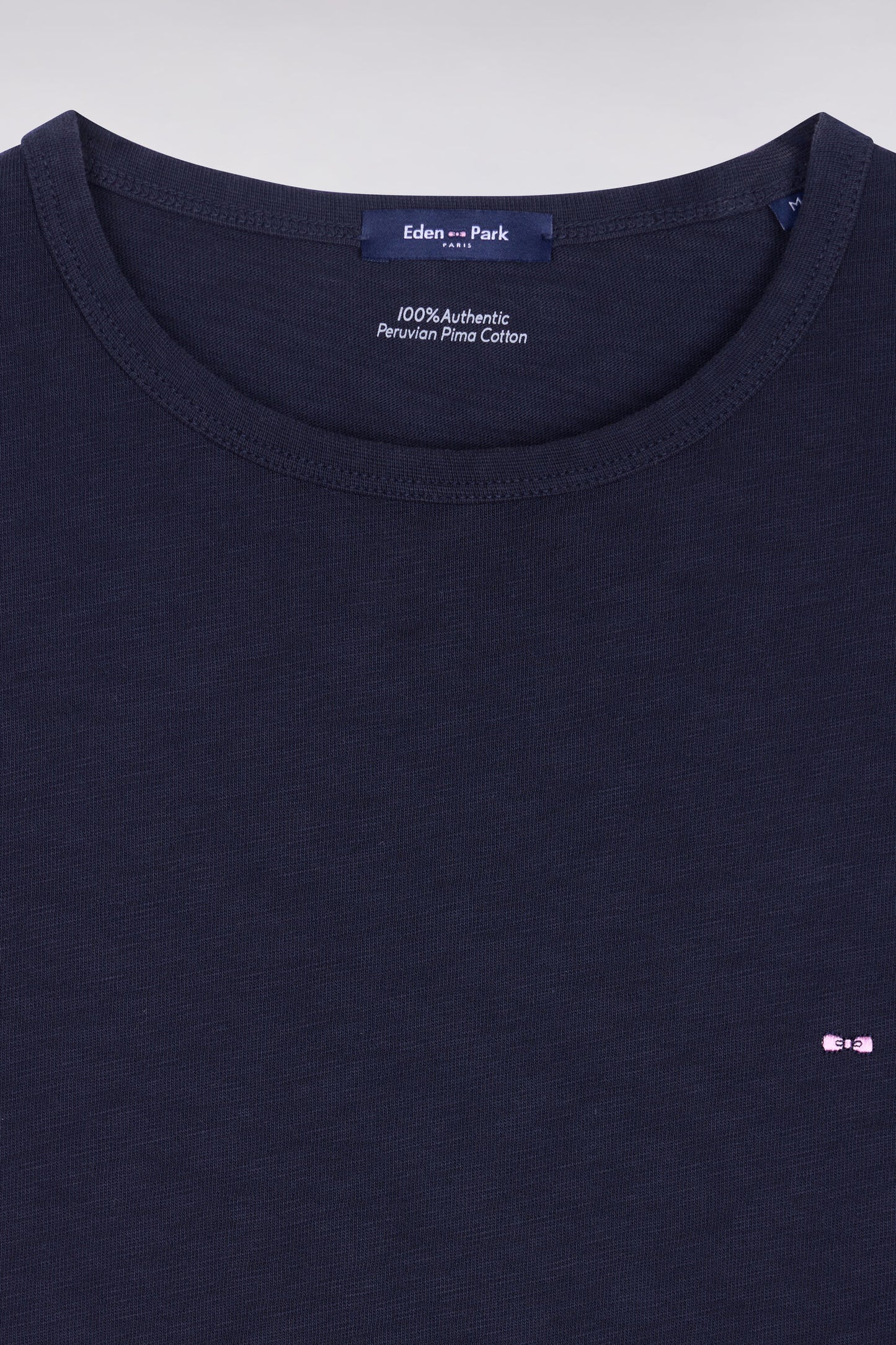Short-sleeved T-shirt in regular-fit navy slub cotton jersey