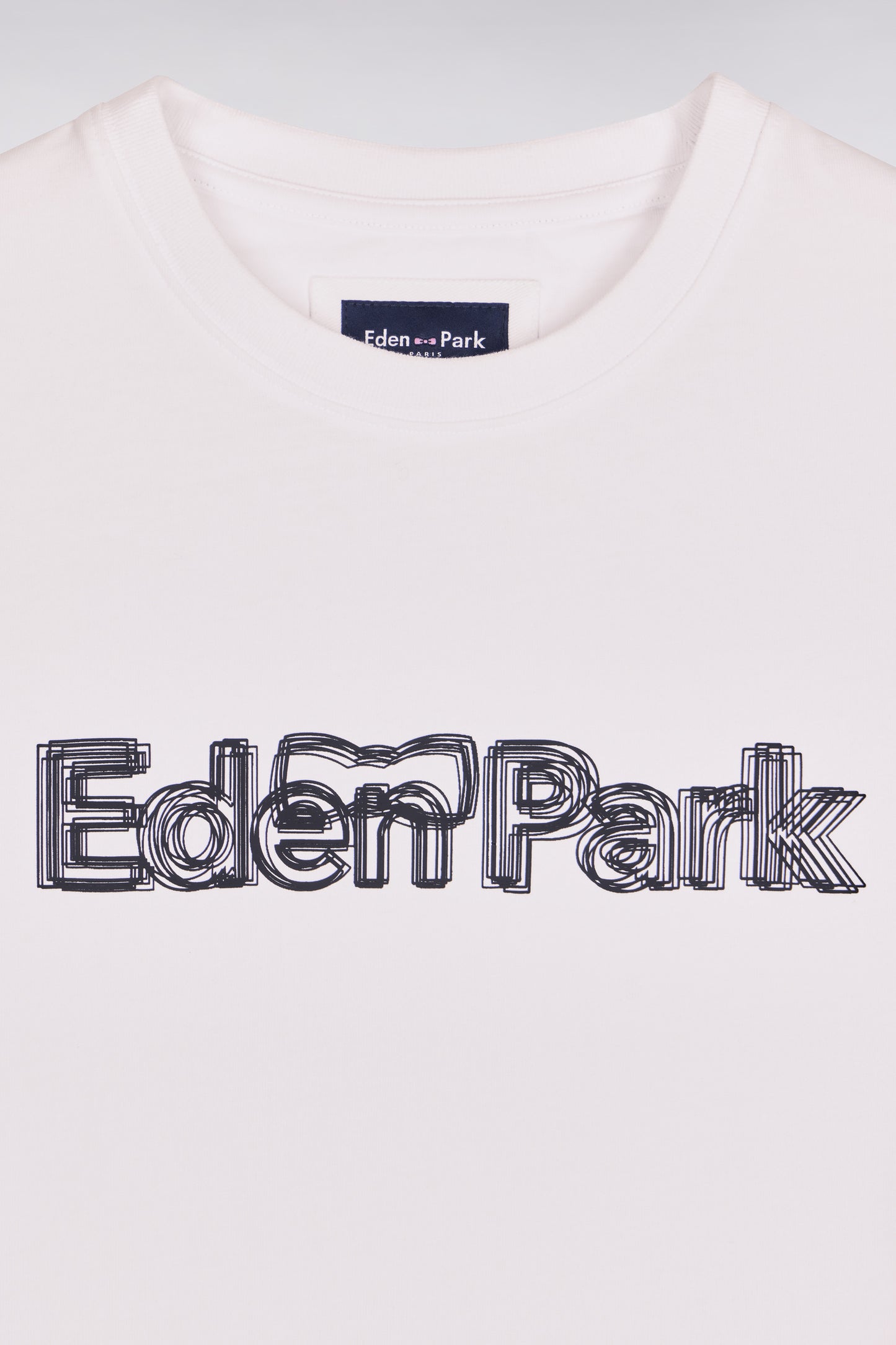 T-shirt à manches courtes en coton blanc sérigraphié coupe regular