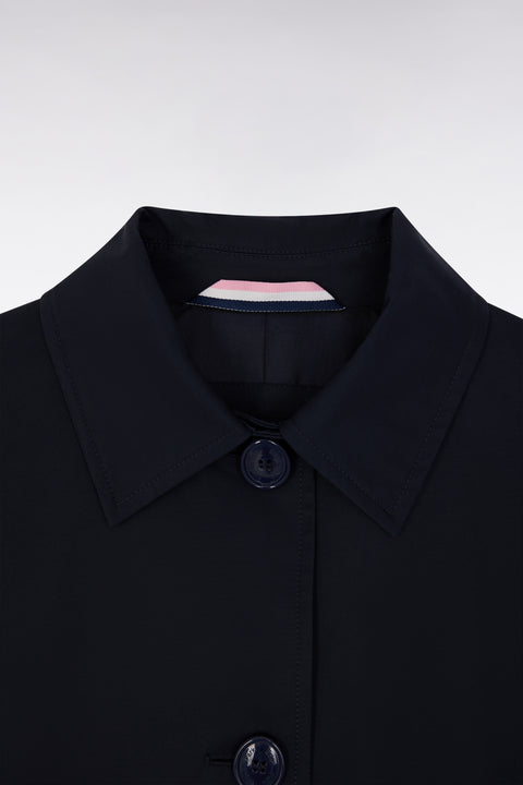 Navy cotton blend oversized trench coat - Image 2