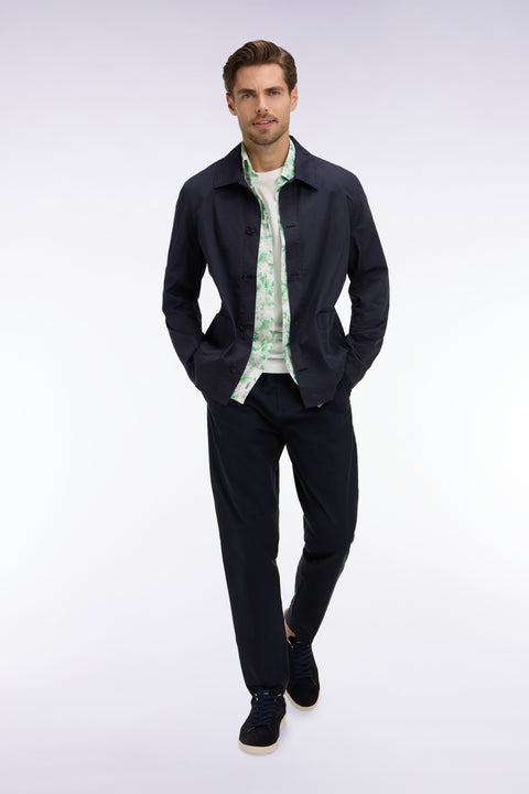 Surchemise en lyocell et coton stretch marine - Image 1