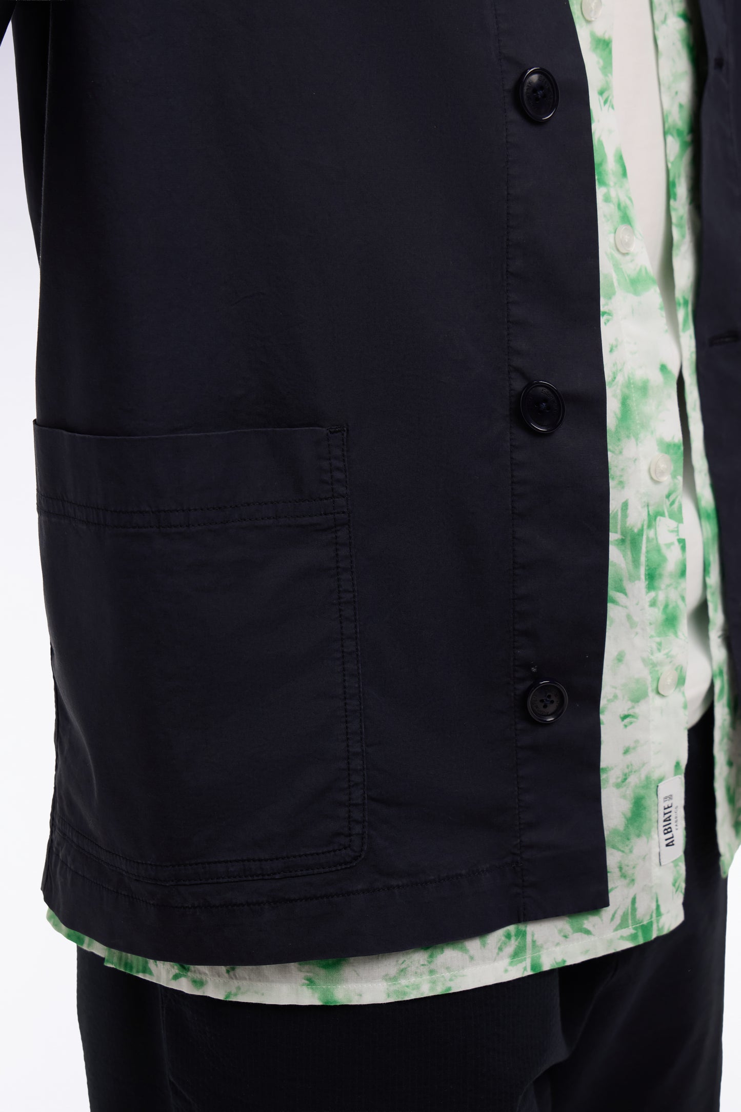 Surchemise en lyocell et coton stretch marine