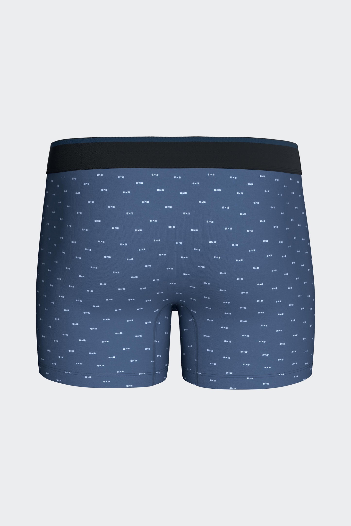 Boxer shorts in blue stretch cotton jersey with micro bow-tie patterns