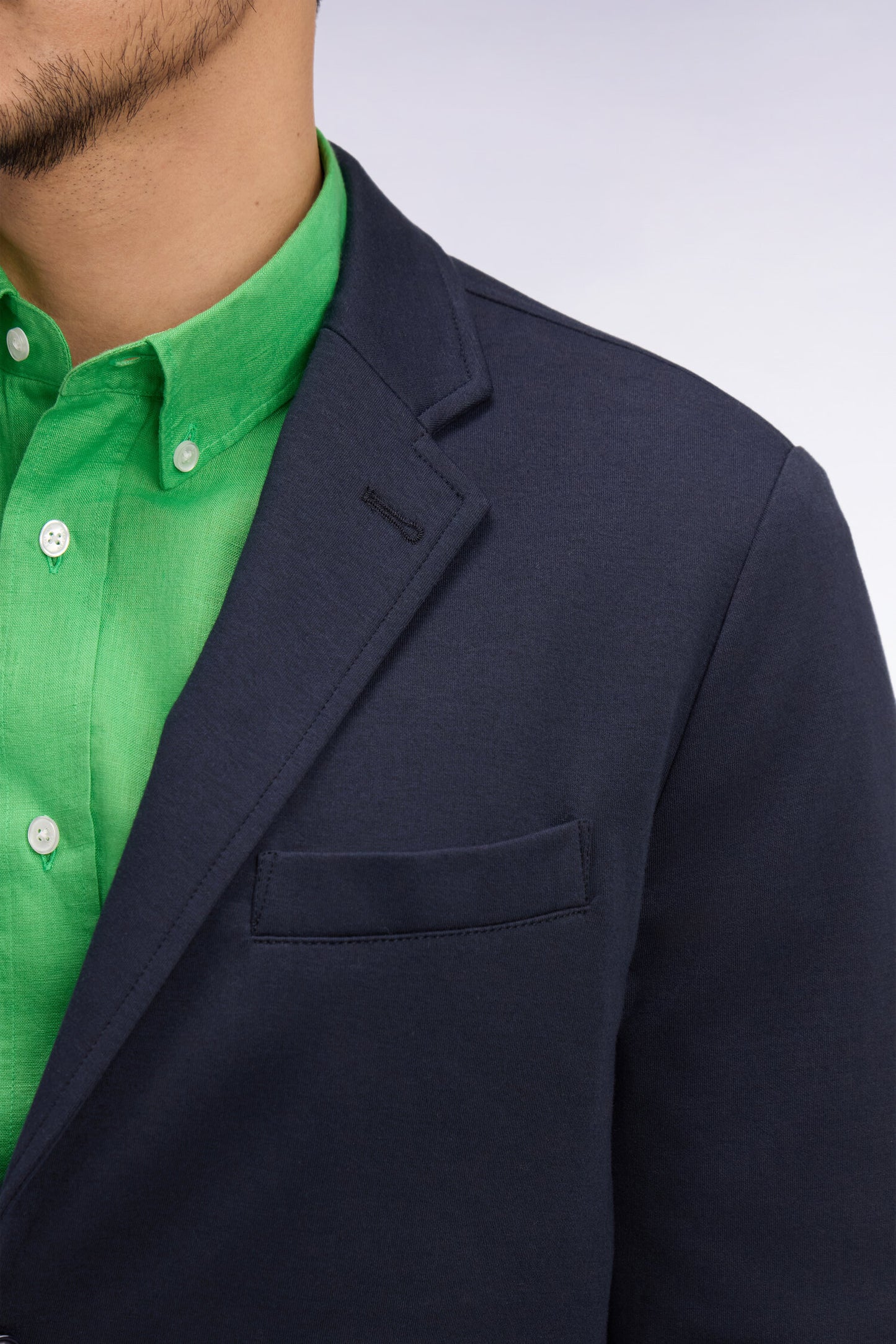 Veste en jersey de coton stretch marine