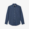 Dark blue shirt in cotton poplin with exclusive print