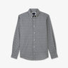Dark blue straight-cut cotton shirt with exclusive print
