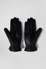 Navy blue smooth leather gloves