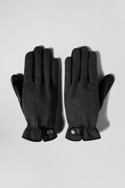 Black smooth leather gloves - Image 1