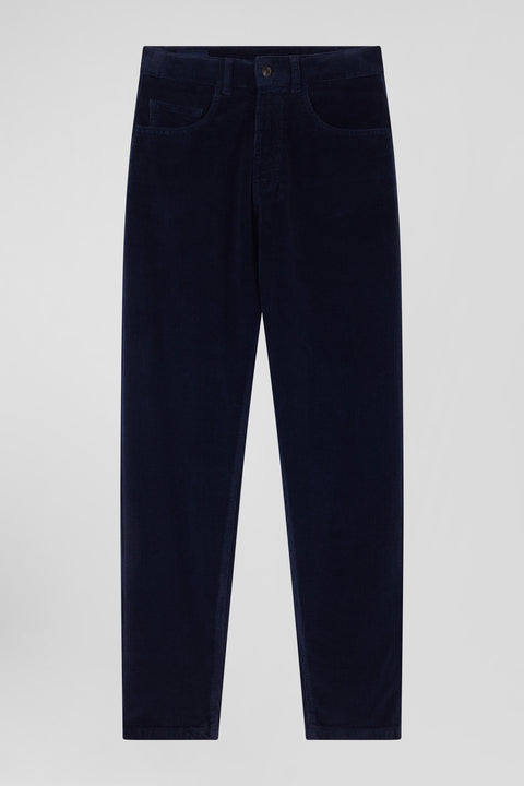 Comfort navy blue stretch cotton 5-pocket jeans - Image 2