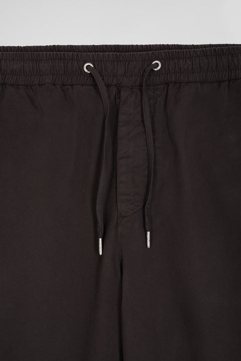 Modern brown stretch cotton elastic waist trousers - Image 3