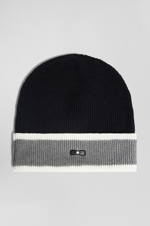 Black cotton EP10 jacquard beanie - Image 3