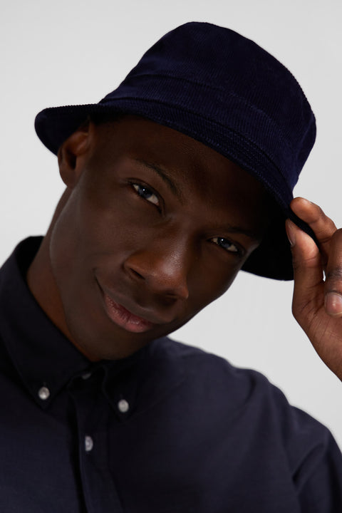 Navy blue stretch cotton bucket hat - Image 2