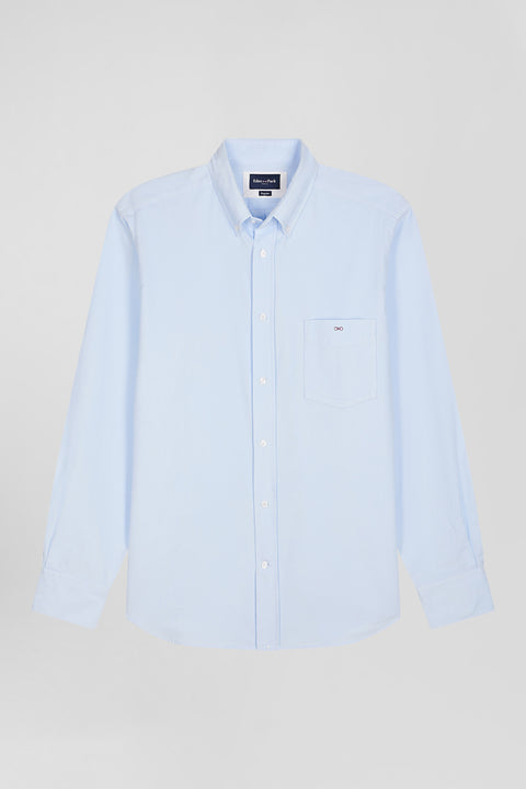 Light-colored corduroy shirt with button-down collar and regular-fit breast pocket - Image 2