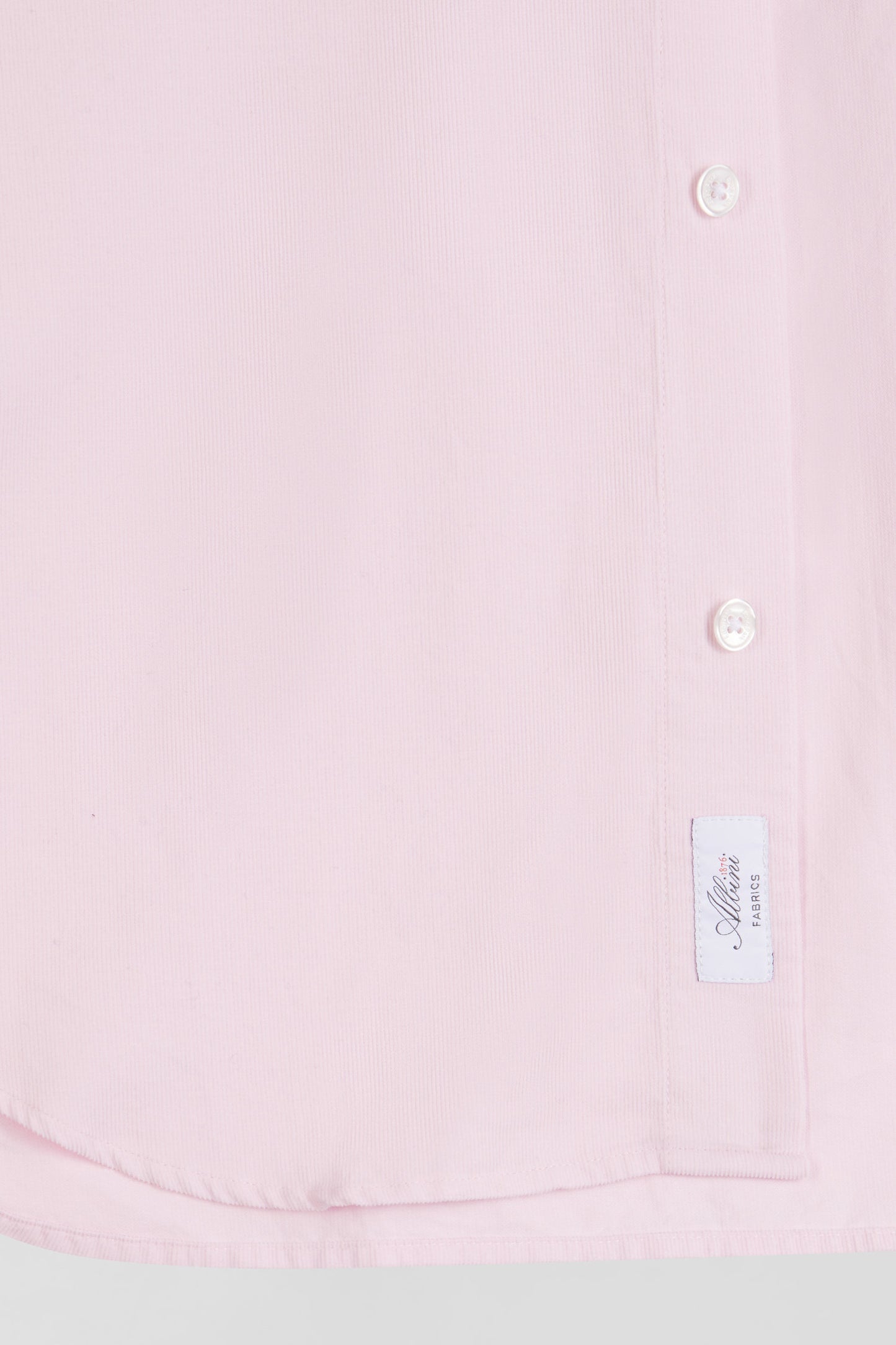 Plain pink corduroy shirt with button-down collar and regular-fit breast pocket