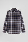 Regular brown checked cotton shirt