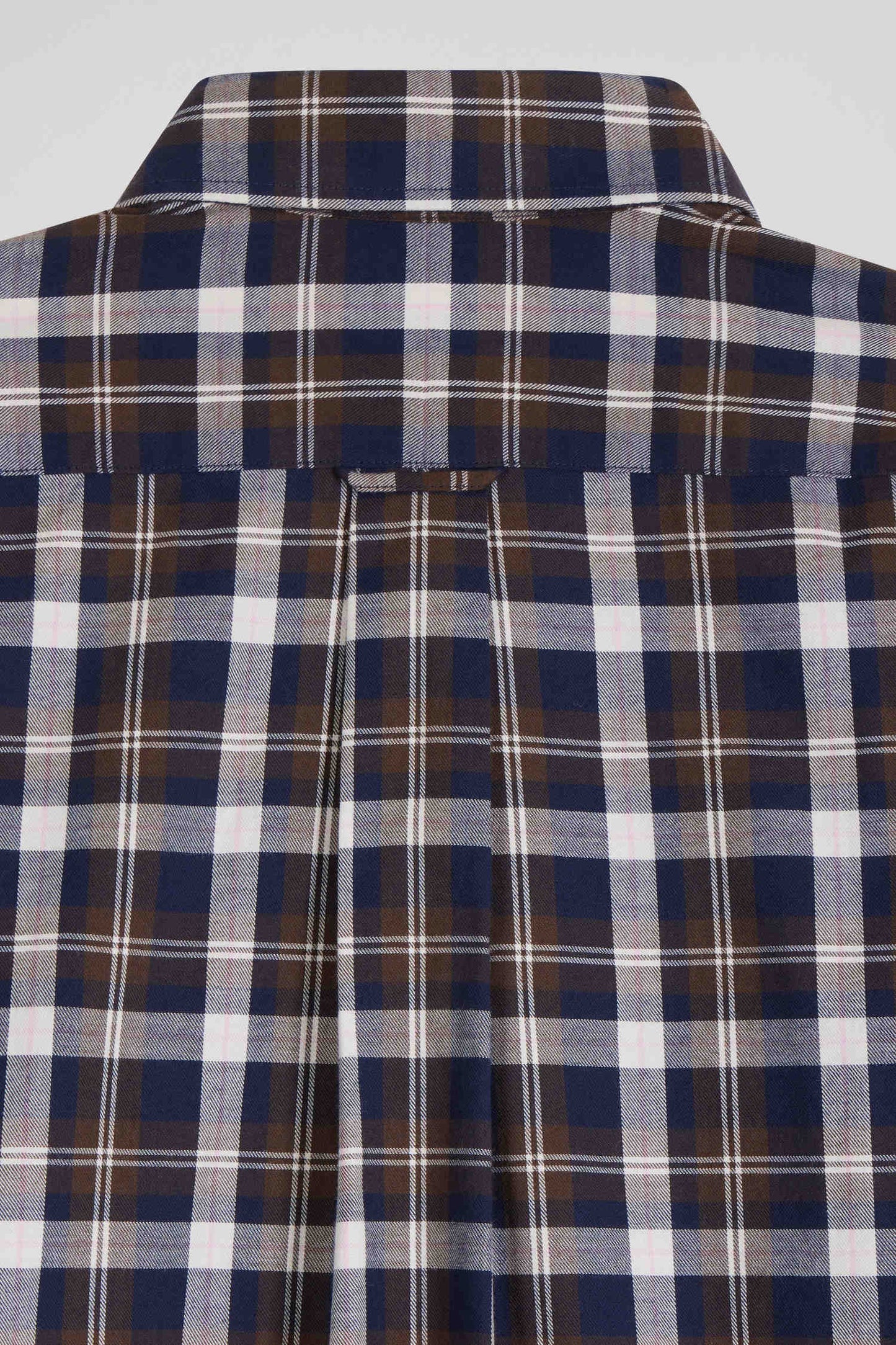 Regular brown checked cotton shirt