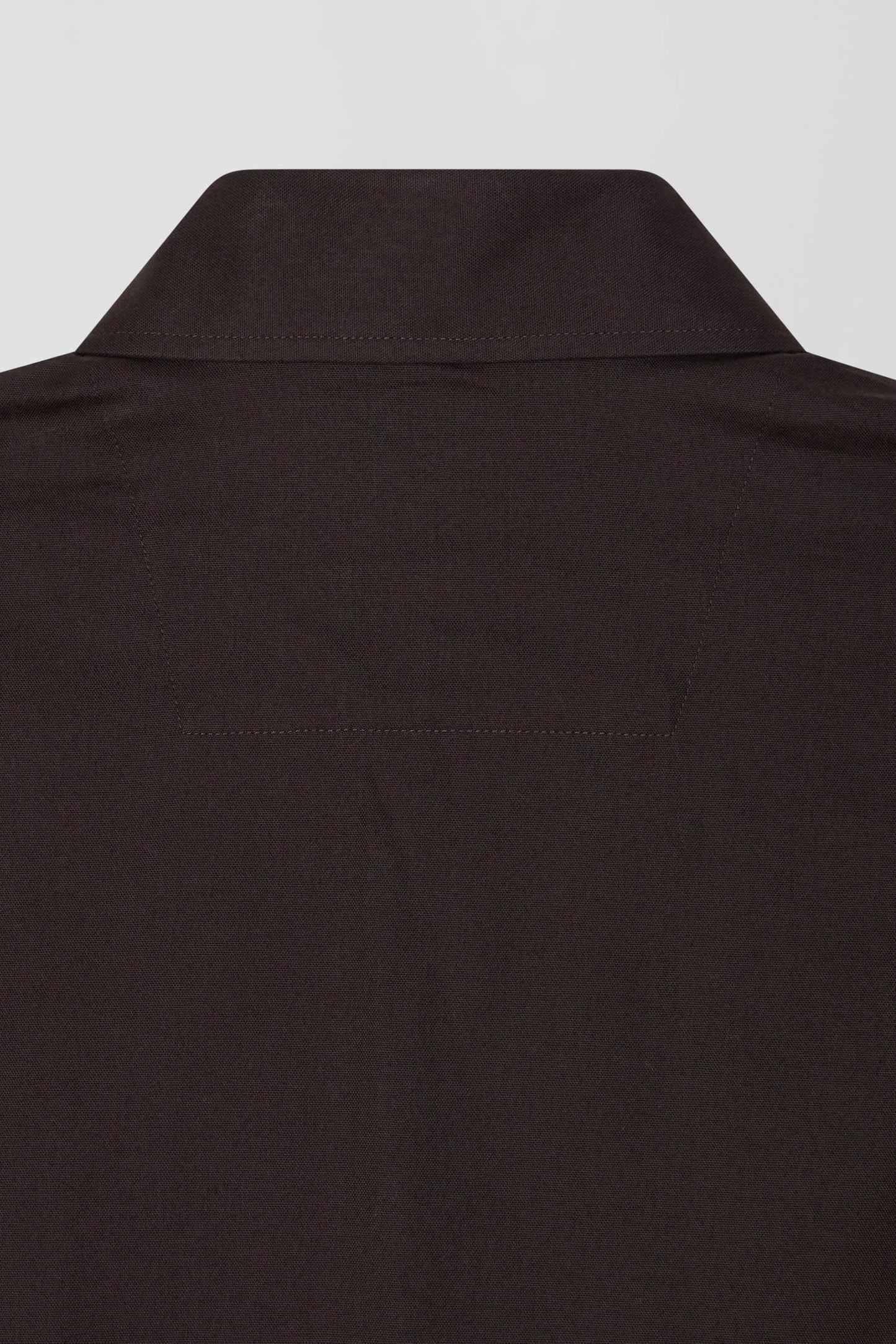 Regular brown oxford cotton shirt with striped bow tie detail