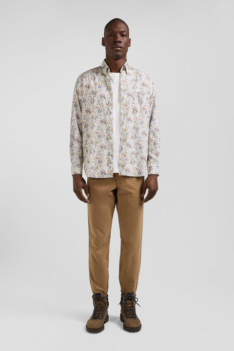 Cotton poplin shirt, floral print, regular fit - Image 1