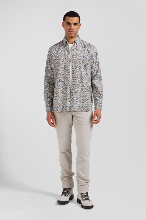 Green microprint cotton shirt Regular fit - Image 1
