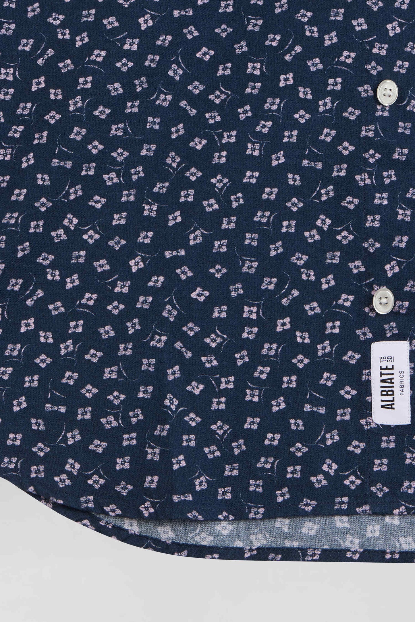 Slim dark blue cotton shirt