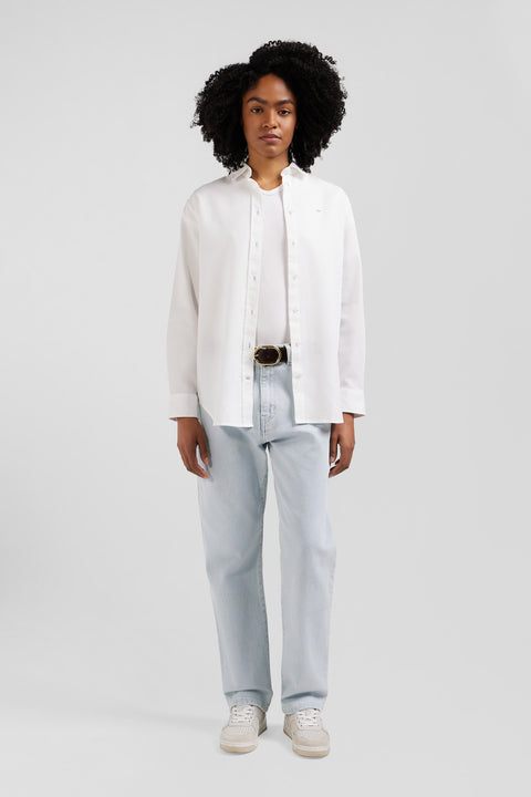 Relaxed white cotton poplin shirt - Image 1