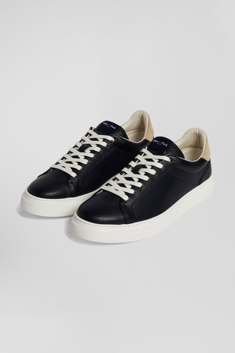 Navy low-top leather sneakers - Image 3