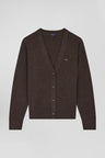 Relax brown blended wool and cotton cardigan