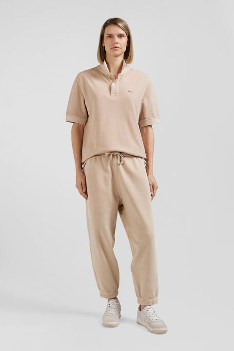 Relax unisex beige brushed cotton fleece jogging bottoms - Image 2