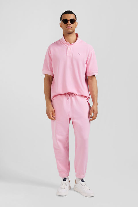 Relax unisex pink brushed cotton fleece jogging bottoms - Image 1
