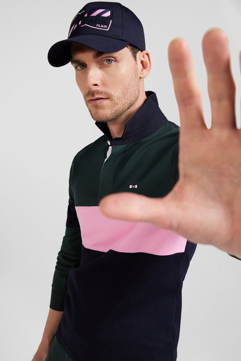 Regular camel long-sleeved Pima cotton rugby shirt - Image 3