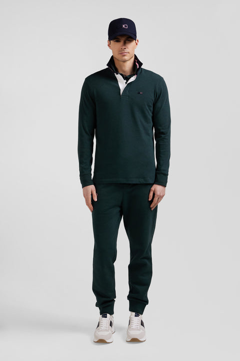 Regular green long-sleeved cotton rugby shirt with bow tie details - Image 1