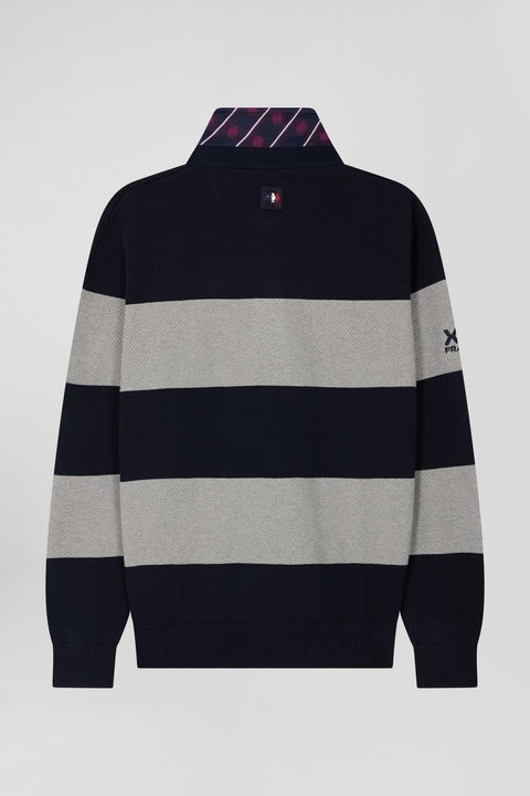 Grey cotton V-neck jumper regular fit - Image 2