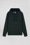 Relaxed green cotton blend hoodie