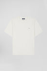 Modern ecru cotton short-sleeved T-shirt