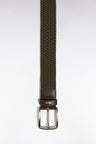 Khaki elasticated textile belt