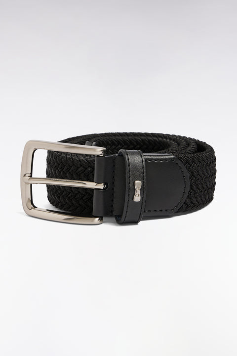 Black elasticated textile belt - Image 1