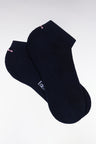 Navy stretch cotton blend low socks