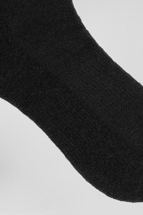 Plain black ribbed cotton socks - Image 3