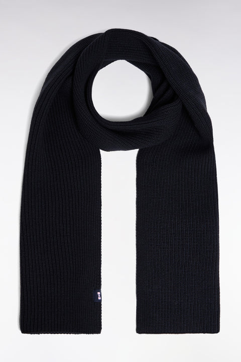 Navy cotton blend scarf - Image 1