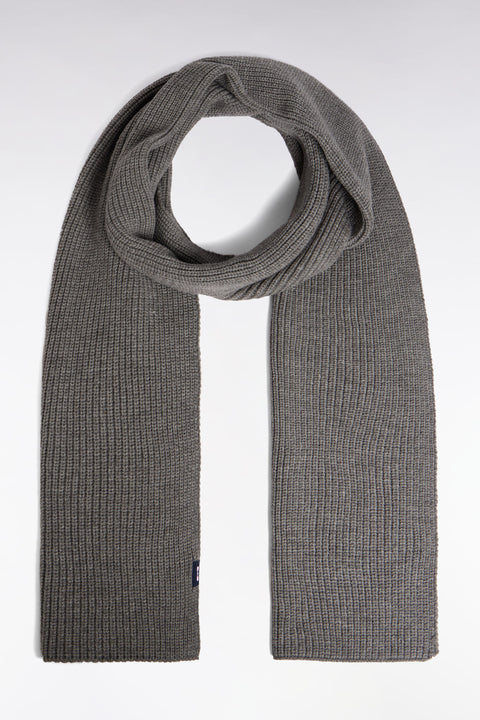 Dark grey cotton blend scarf - Image 1