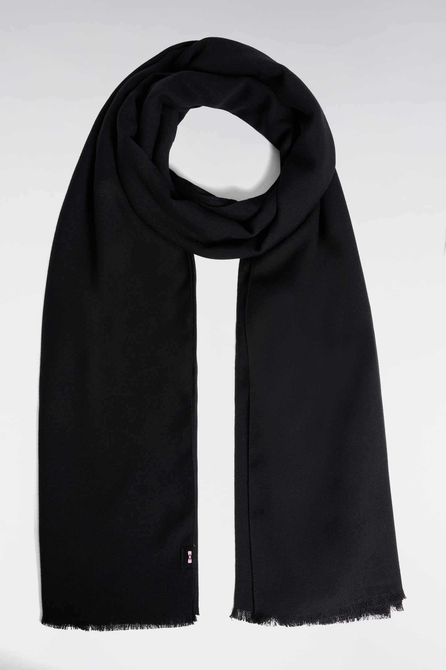 Black fringed scarf