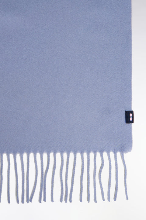 Fringed scarf in virgin sky wool - Image 2