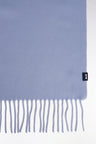 Fringed scarf in virgin sky wool