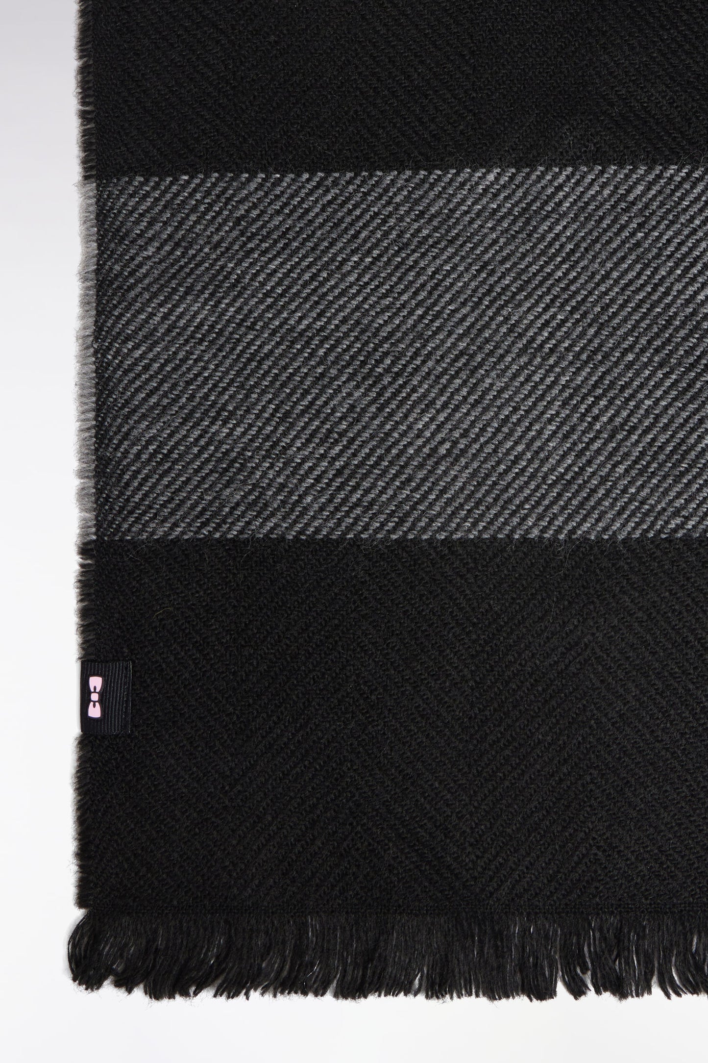 Black wool and alpaca blend scarf