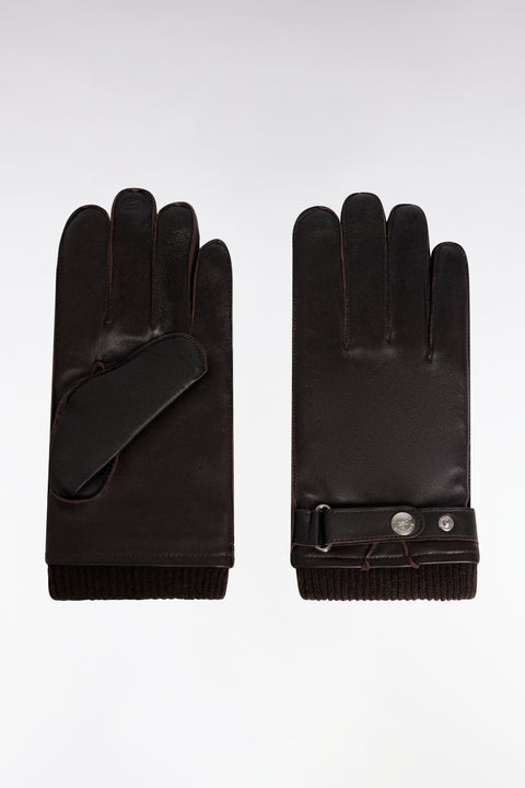 Brown leather gloves - Image 1