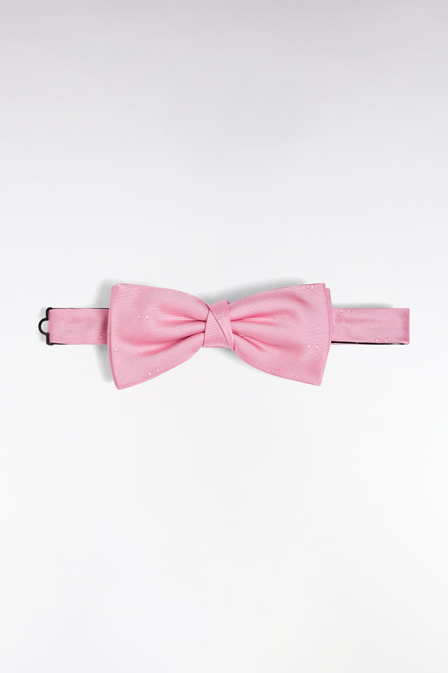 Pink silk bow tie with micro-patterned pink bow ties
