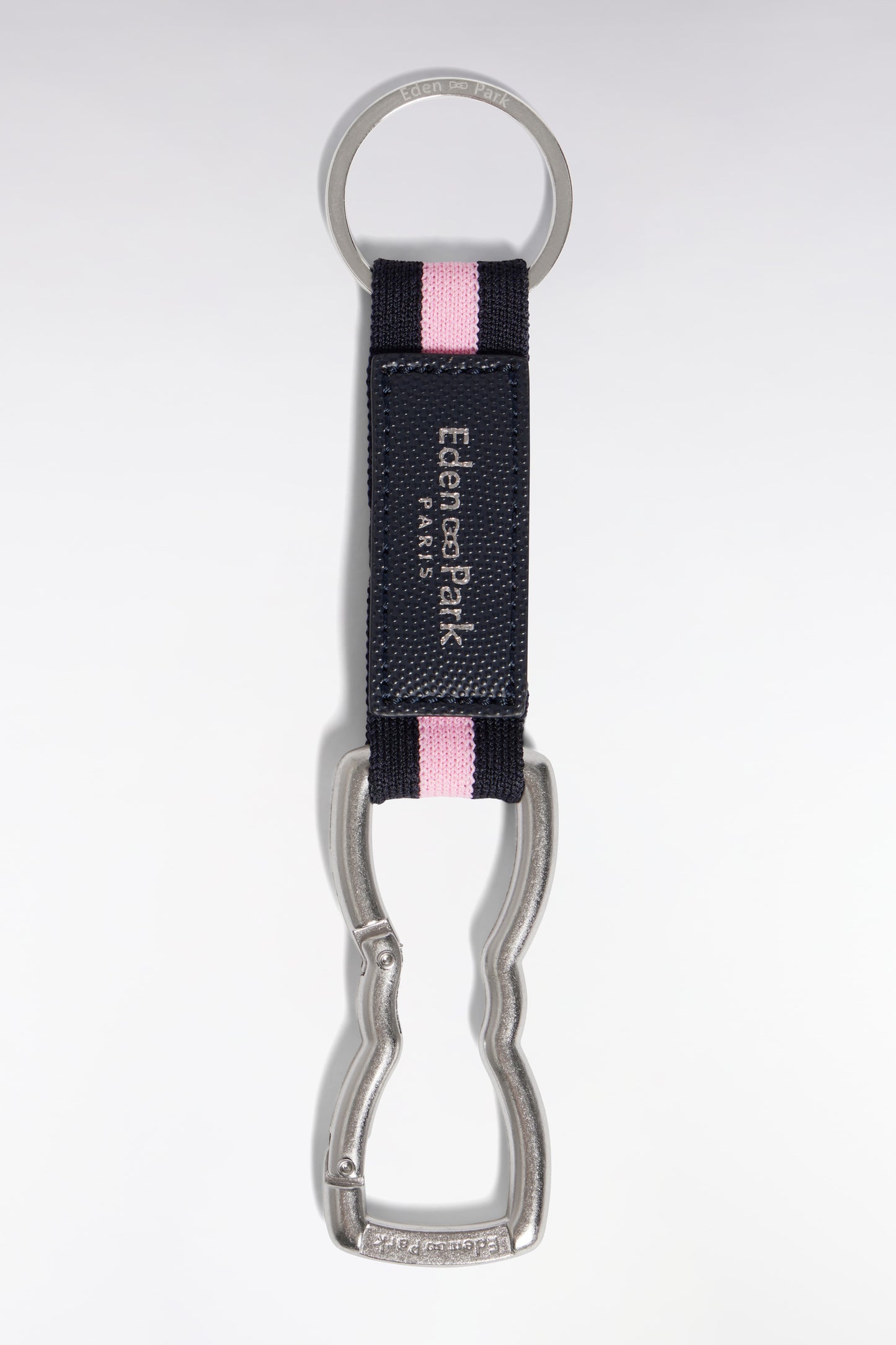 Black and pink carabiner key ring