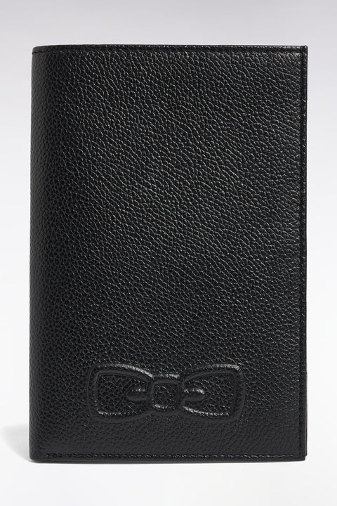 French wallet in black grained leather - Image 1